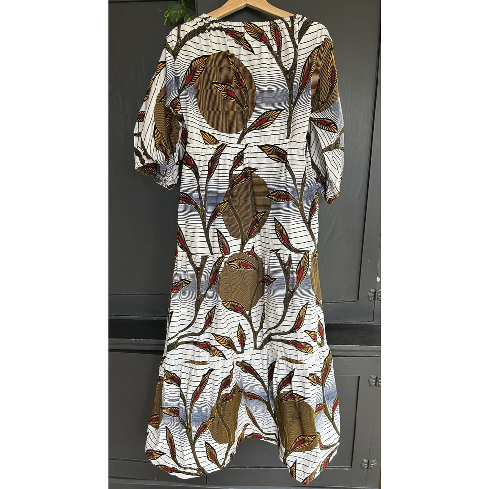 Francis + Benedict Artisan Cotton Maxi Dress Made in Togo S/M - Picture 9 of 13